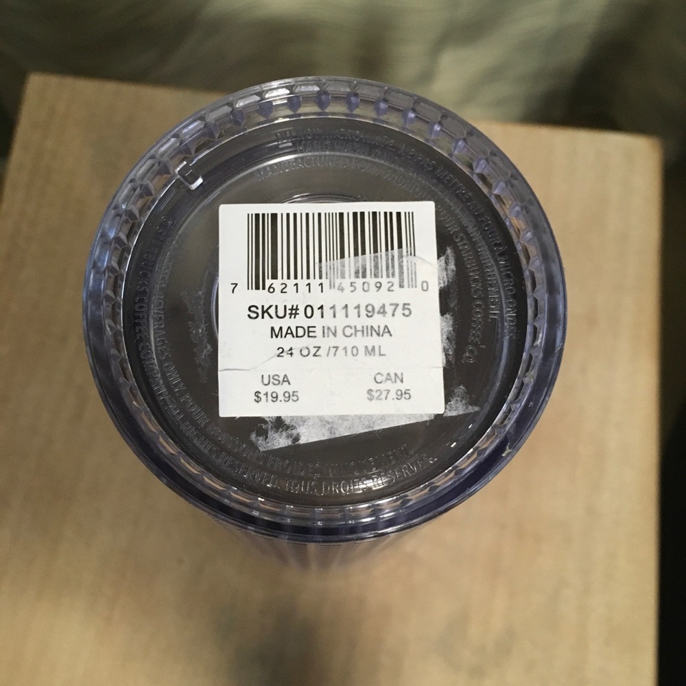 SALE Starbucks grid cold tumbler clear 24oz NWT - Picture 7 of 8